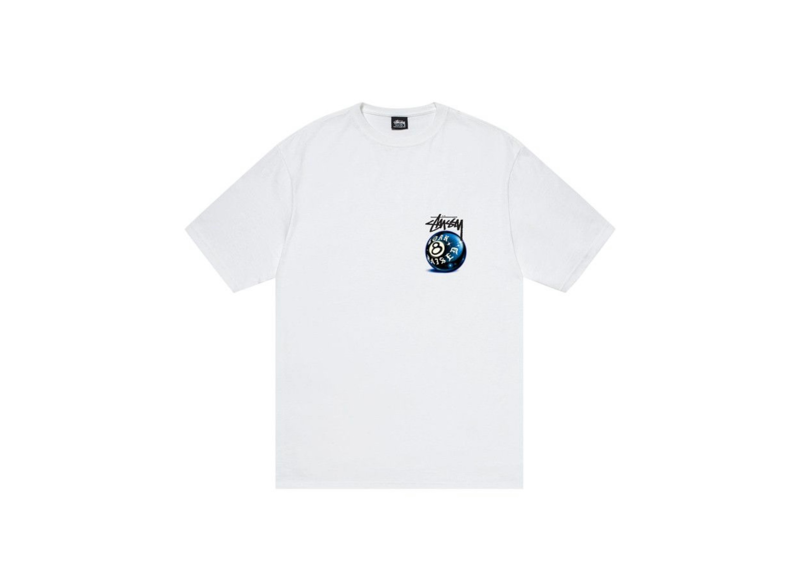 Stussy Born X Raised 8 Ball Tee White